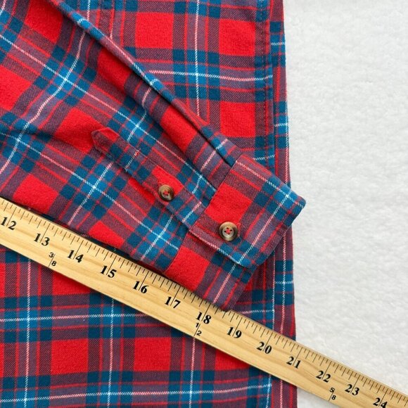 Aeropastale Plaid Flannel Shirt Button Up Cabin Grunge Red Blue Womens L - Picture 11 of 12